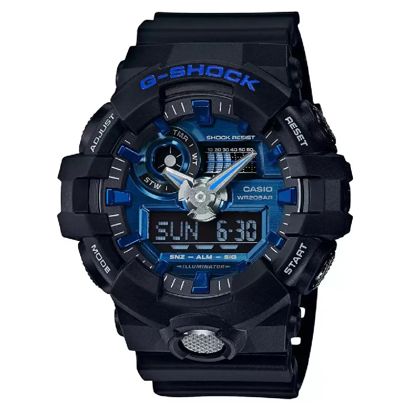 waterproof watches for outdoor enthusiasts with GPS -Casio G-Shock Blue Dial Men 48.9mm