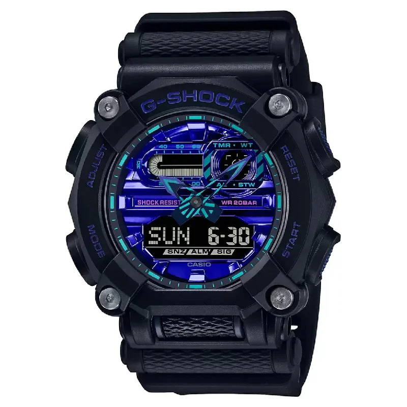 classic men’s watches with leather straps -Casio G-Shock Blue Dial Men 49.5mm