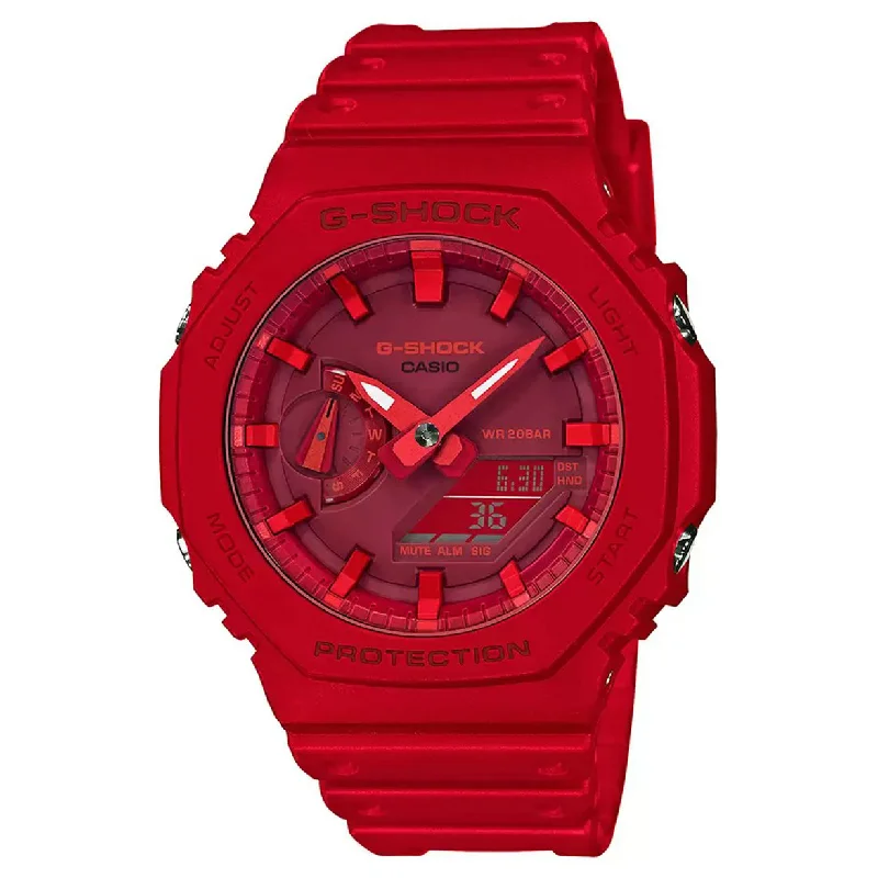 women’s watches with minimalist dials and leather straps -Casio G-Shock Red Dial Men 45.4mm