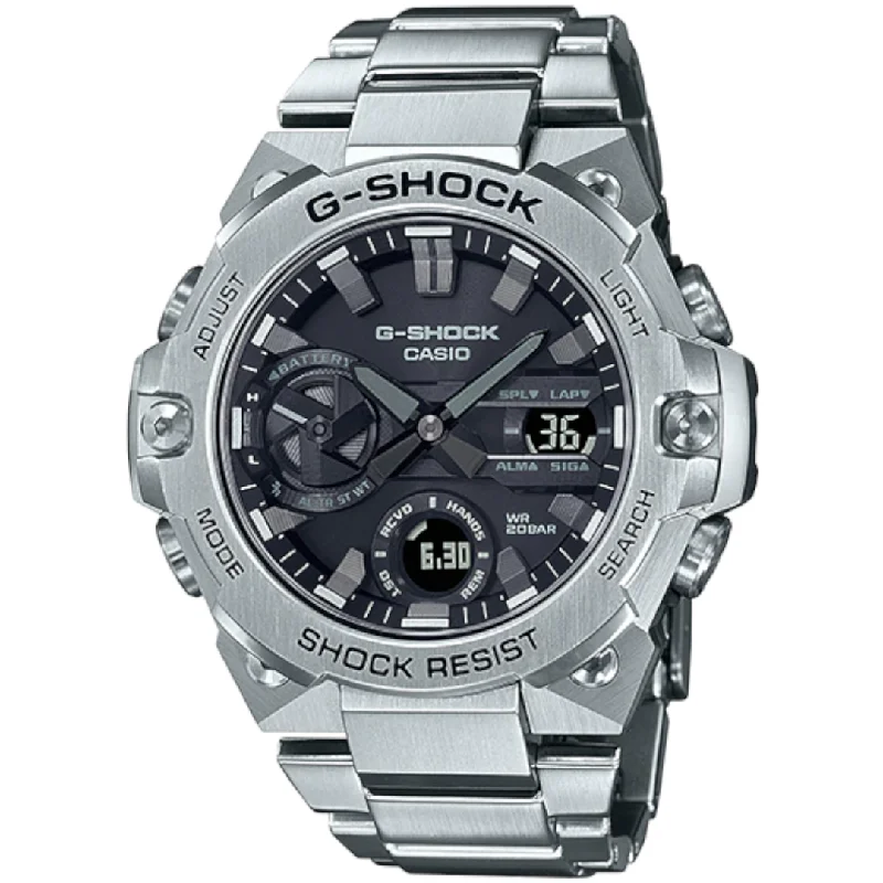 luxury watches with leather bands and diamond accents -Casio - GST-B400D-1ADR