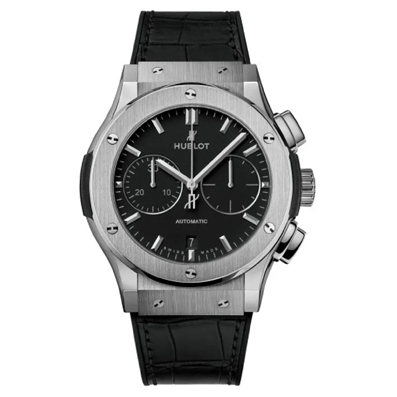 stylish women’s watches with interchangeable bands -Hublot Classic Fusion Chronograph Titanium Black Dial Men 45mm