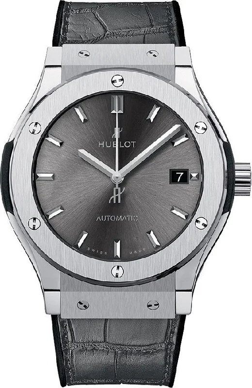 titanium watches for men with modern appeal -Hublot Classic Fusion Racing Grey Dial Men 45mm