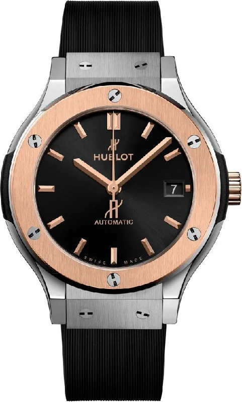 smartwatches with fitness tracker for men -Hublot Classic Fusion Titanium King Gold Black Dial Men 38mm