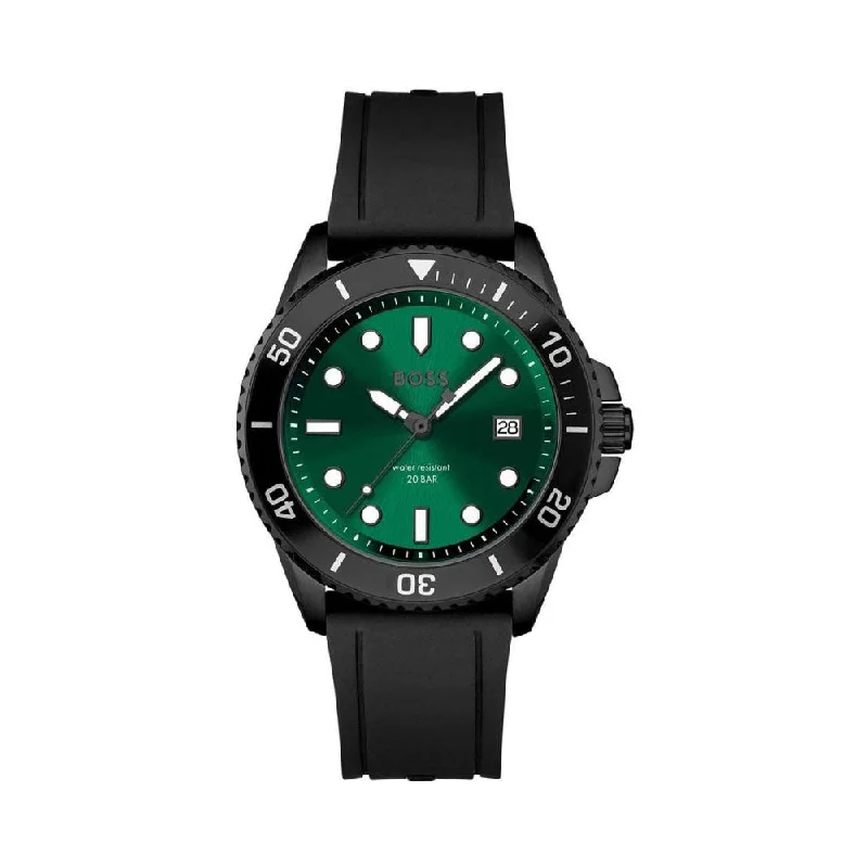 men’s watches with advanced movement features -Hugo Boss Men Ace Round Green Watches 1513915