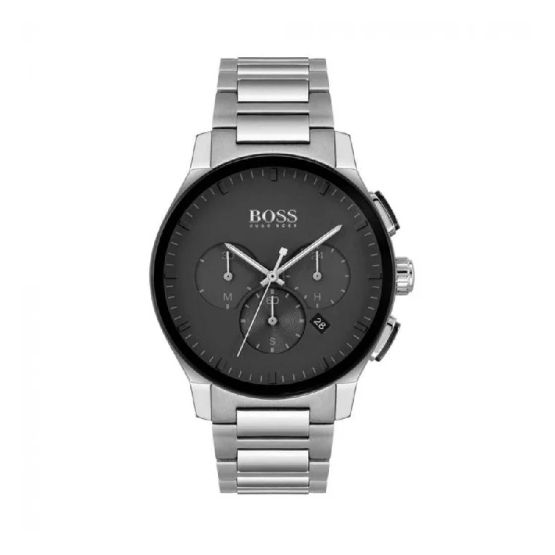 digital watches for men with advanced functions -Hugo Boss Men Peak Round Black Watches 1513762