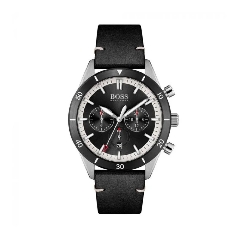 titanium watches with scratch-resistant features -Hugo Boss Santiago Analog Black Dial Men's Watch-1513864