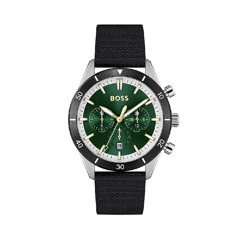 stylish watches for young professionals -Hugo Boss Santiago Analog Green Dial Men's Watch-1513936