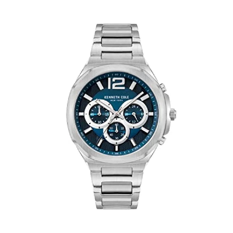 best quartz watches with high accuracy for men -Kenneth Cole Analog Blue Dial Men's Watch-KCWGI2104901MN