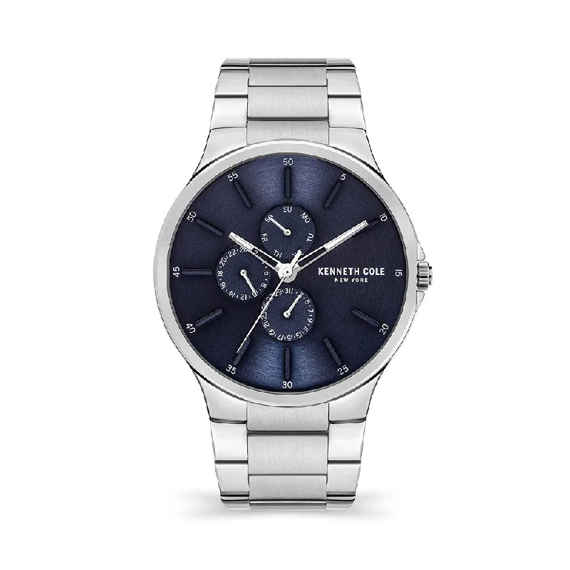 women’s watches with interchangeable metal bands -Kenneth Cole Analog Blue Dial Men's Watch-KCWGK2123504MN