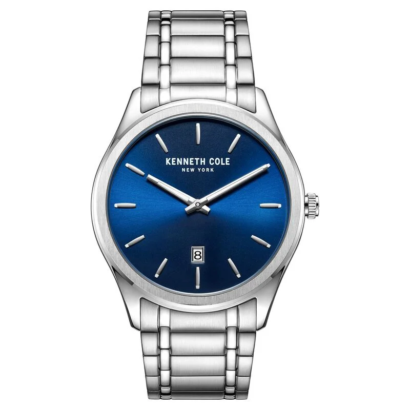 vintage analog watches for men with simple designs -Kenneth Cole Analog Blue Dial Watch For Men