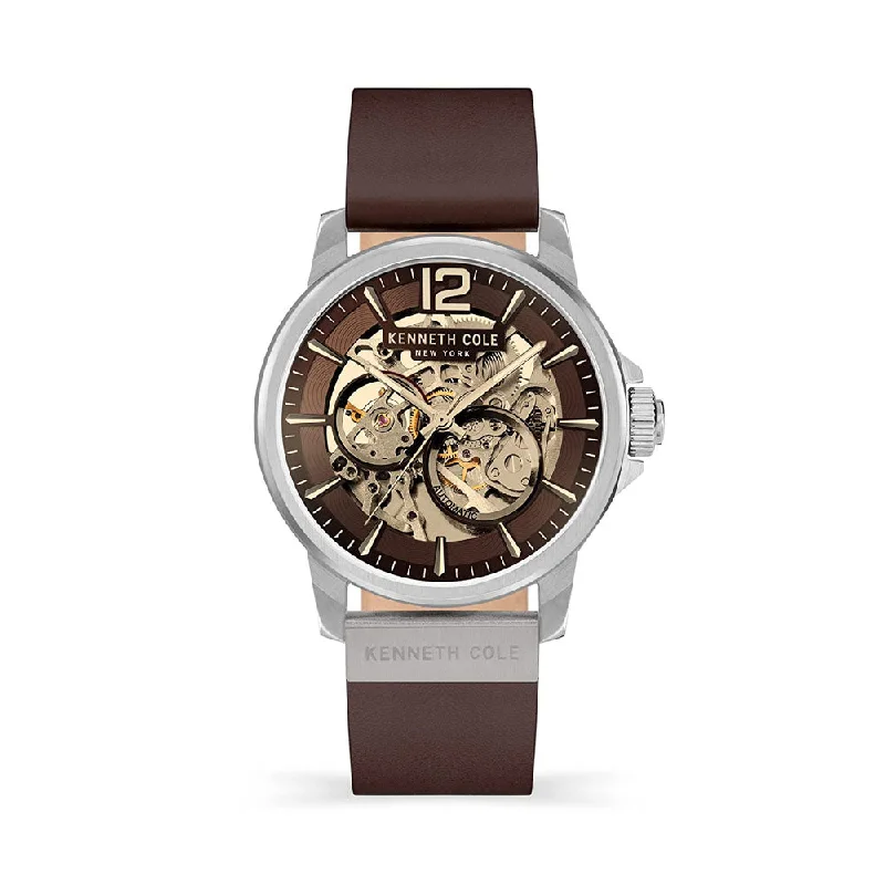 best diving watches for professional swimmers -Kenneth Cole Analog Brown Dial Men's Watch-KCWGE2124701MN