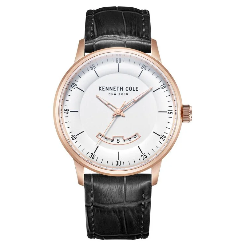 stylish watches with custom engraving for gifts -Kenneth Cole Analog White Dial Watch For Men