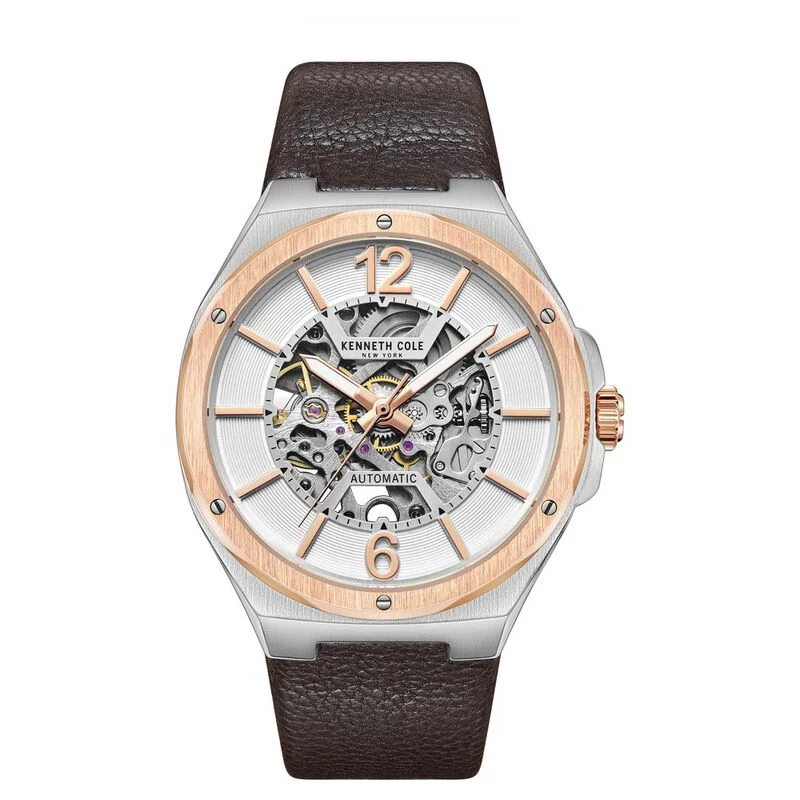 custom-designed watches for personal gifts -Kenneth Cole Automatic Silver Dial Watch For Men