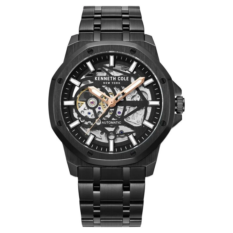 men’s watches with multifunctional digital dials -Kenneth Cole Black Dial Automatic Watch For Men