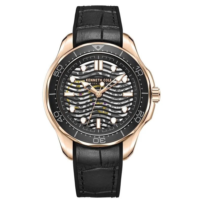 women’s watches with gold and silver accents -Kenneth Cole Black Dial Automatic Watch For Men