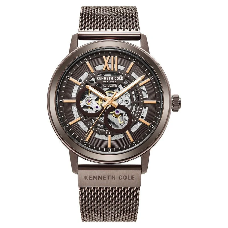 unique watches for men with custom dials -Kenneth Cole Brown Dial Automatic Watch For Men