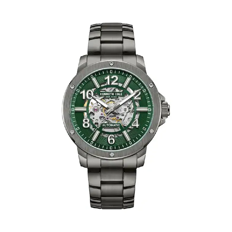 premium smartwatches with fitness apps for women -Kenneth Cole Green Dial Automatic Watch For Men KCWGL0013101MN