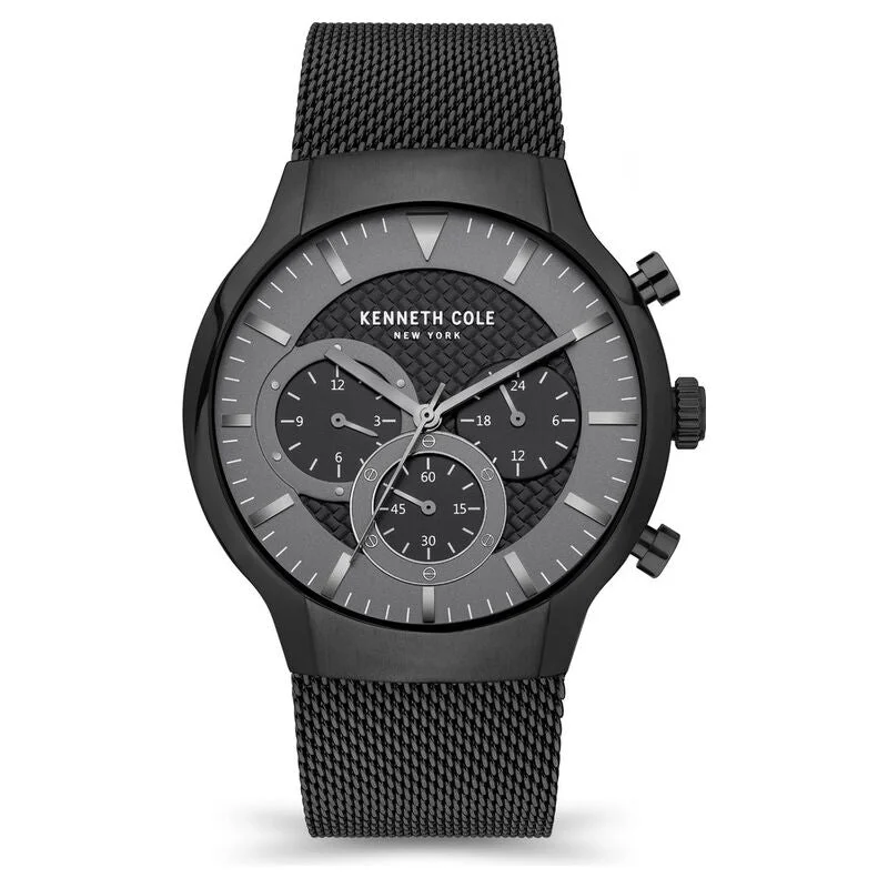 best digital watches for men with advanced features -Kenneth Cole Grey Dial Stainless Steel Strap Watch For Men