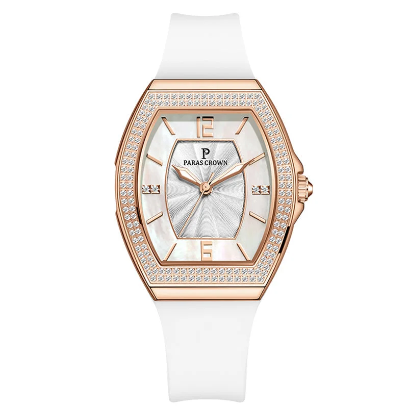 women’s fashion watches with unique band designs -Paras Crown - PCC6008-CR-B2-DW