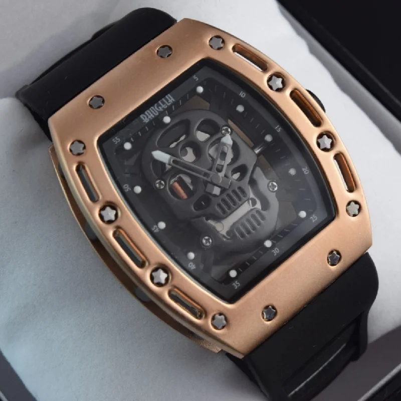 titanium watches for women with sophisticated look -Rock Skull Gold