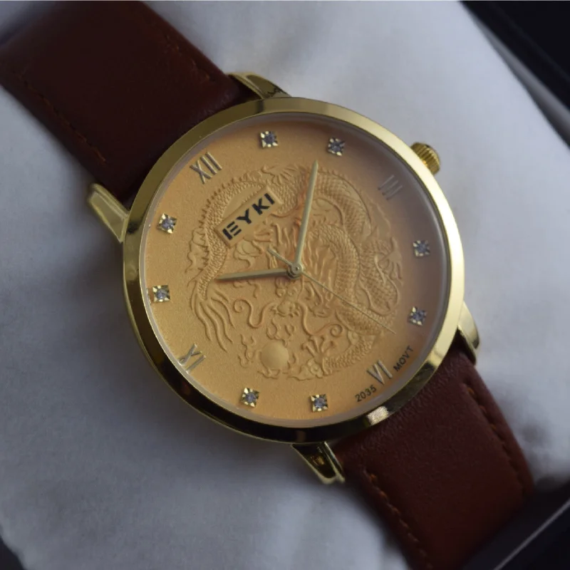 women’s watches with vintage charm and leather strap -The Dragon